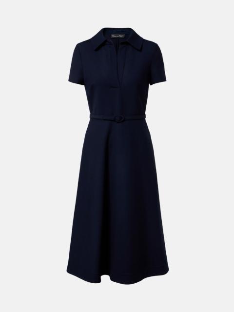 Oscar de la Renta Belted wool-blend midi dress