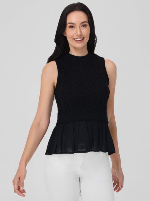 525 america Camilia: Cotton Mixed Media Cable Tank