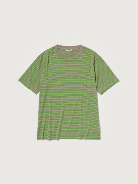 AURALEE SOFT SMOOTH WOOL STRIPE JERSEY TEE