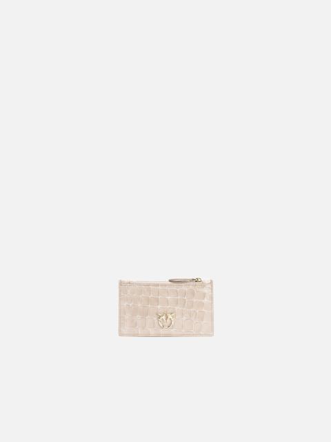 PINKO PINKO GALLERIA SHINY CROC-PRINT CARD HOLDER