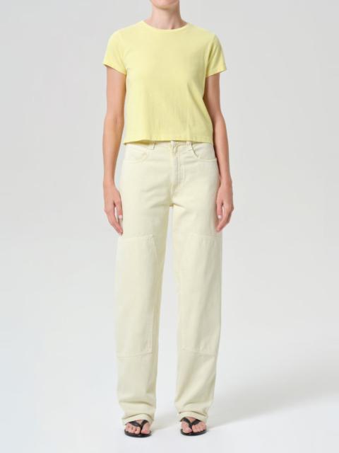 AGOLDE LARIA PIECED JEAN IN LEMON ZEST