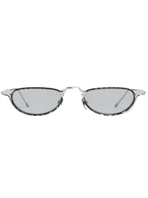 Thom Browne Silver Grey Tortoise Enamel Eyewear