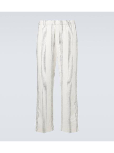 COMMAS Kantha striped cotton straight pants