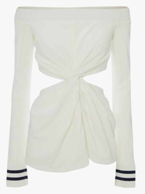 JW Anderson TWISTED CUT OUT OFF SHOULDER TOP