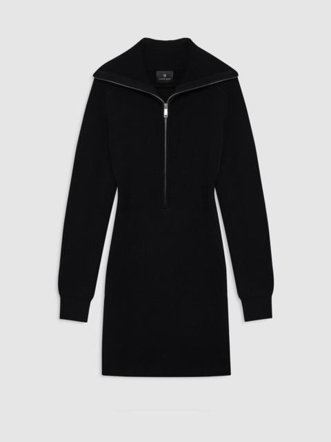 ANINE BING June Trucker Collar Dress - Black