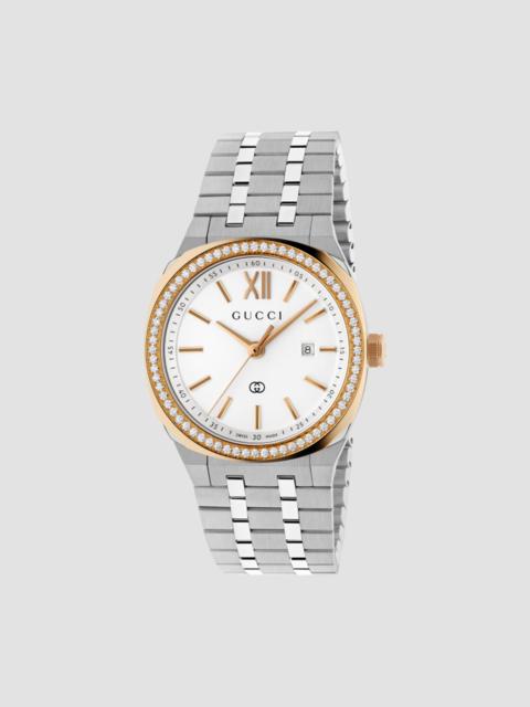 GUCCI Women's 25H Two-Tone Stainless Steel & 0.44 TCW Diamond Bracelet Watch/36MM - White Steel