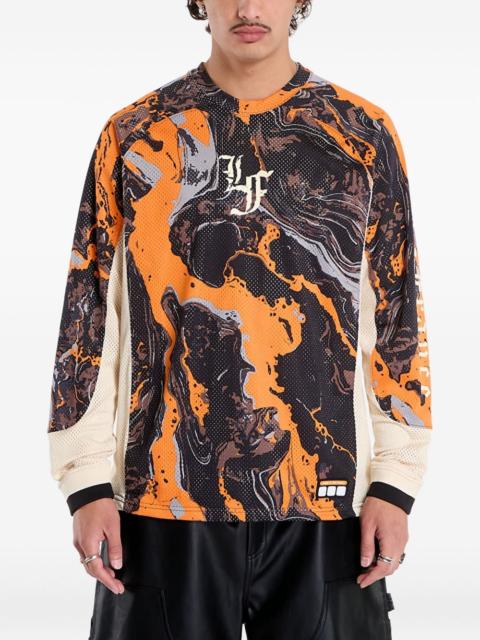 PUMA Lafrancé marble-print mesh jersey