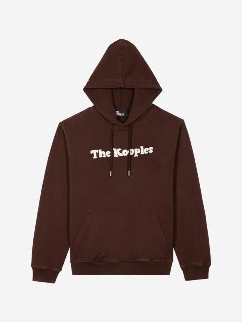 The Kooples HOODED SWEATSHIRT WITH BROWN EMBROIDERY