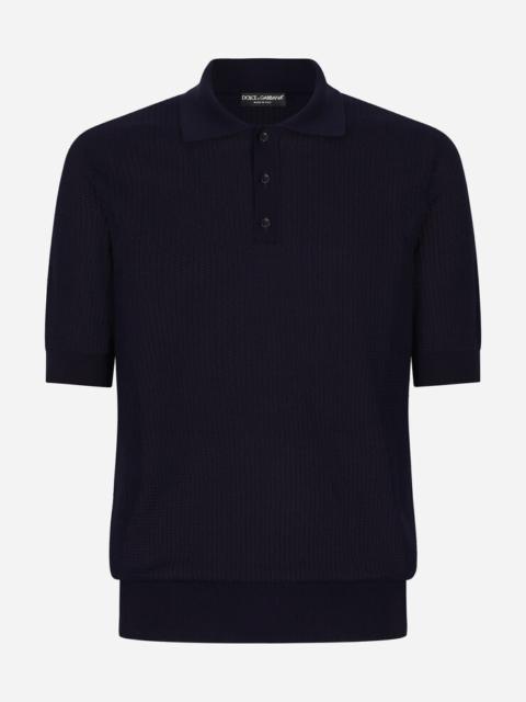 Cotton polo shirt with logo label