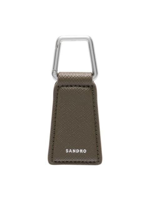 Sandro logo-print leather keychain