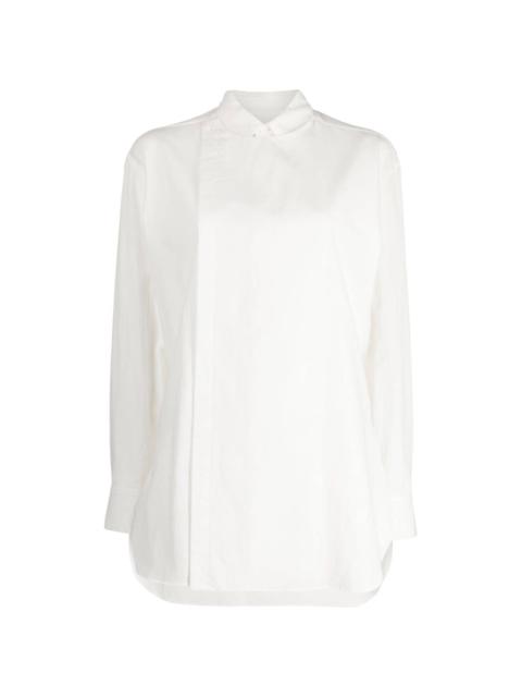classic-collar cotton blend shirt