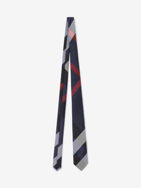 Classic Cut Oversized Check Silk Tie