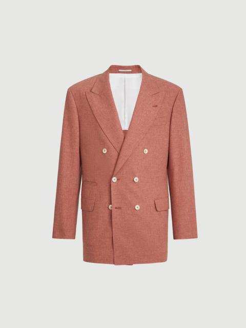 Virgin wool, cotton and silk mouliné one-and-a-half breasted Tailor blazer
