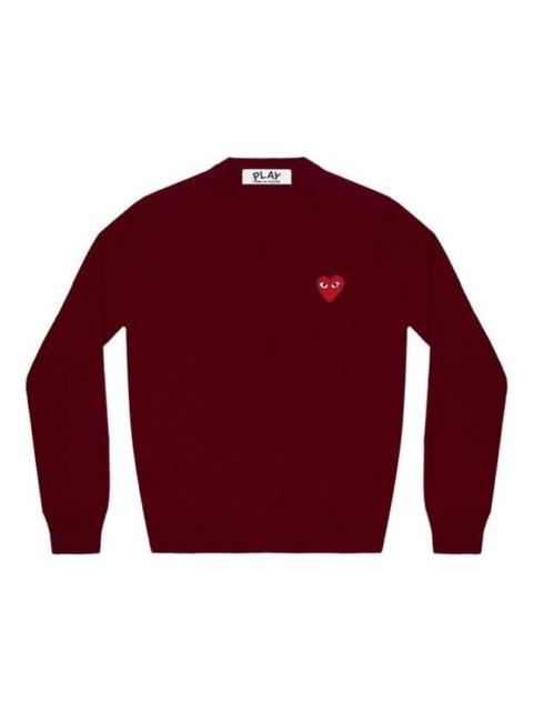 (WMNS) COMME des GARCONS PLAY V-Neck L/S T-shirt Red Emblem 'Burgundy' AZ-N001-051-4