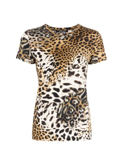 tiger-print short-sleeve T-shirt