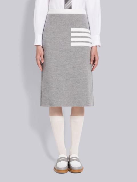 Thom Browne Double Face Merino 4-Bar A-line Skirt