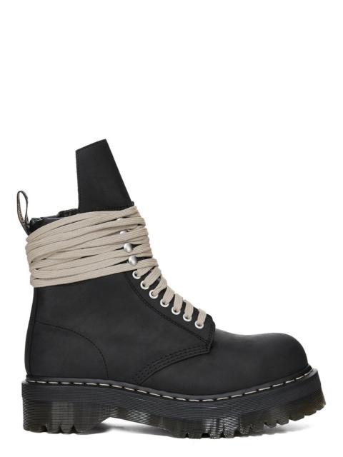 Dr. Martens + Dr Martens Quad Sole Steel Toe Leather Lace-Up Boots Black