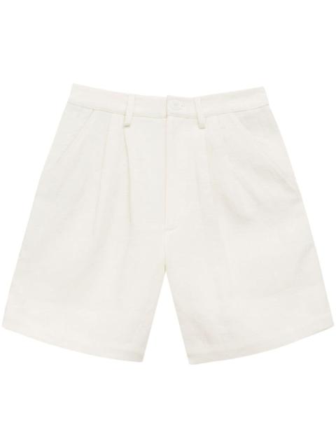 ANINE BING Carrie pleat-detail linen shorts