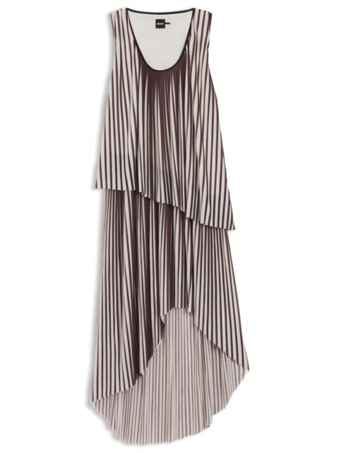 BOSS A-LINE DRESS WITH TWO-TONE PLISSÉ PLEATS