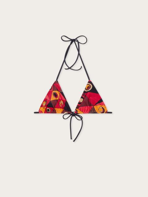 PUCCI OCCHI PRINT TRIANGLE BIKINI TOP