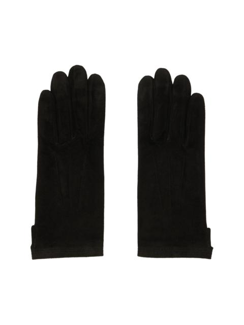 Jean Paul Gaultier Black Short Leather Suede Gloves