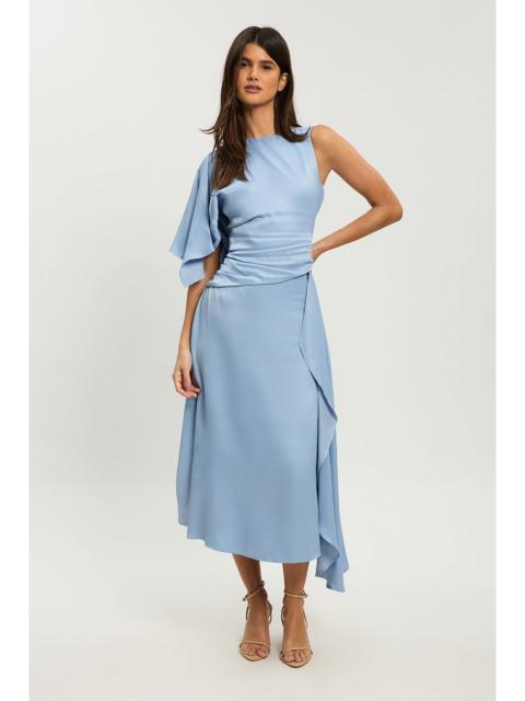 KAREN MILLEN Petite Viscose Drape Satin Midi Dress