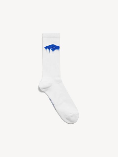 BALENCIAGA Men's Wet Brush Socks in White/blue