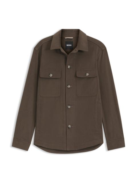 BOSS RELAXED-FIT OVERSHIRT IN MERCERIZED STRETCH COTTON