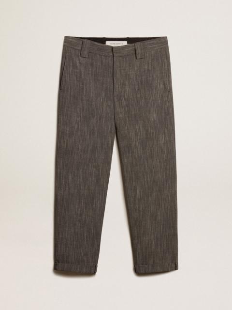 Golden Goose Men's chinos in gray melange wool blend