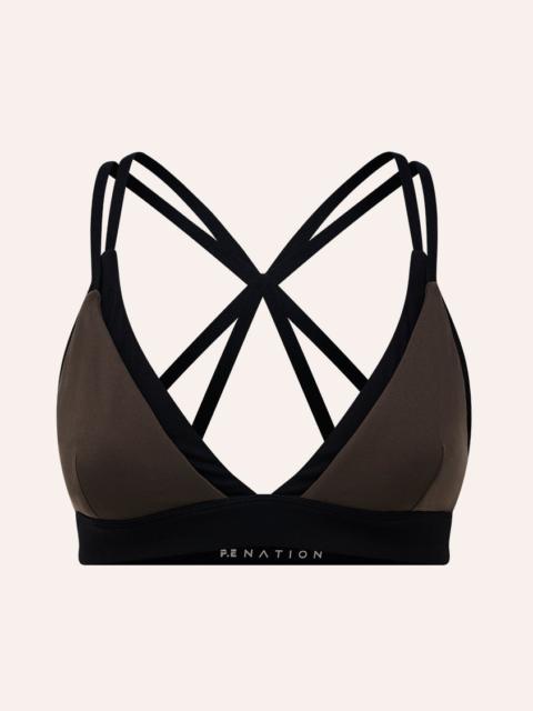 P.E NATION ACTIVATE SPORTS BRA IN DARK OLIVE