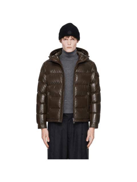 Moncler Brown Maya Hooded Short Down Jacket
