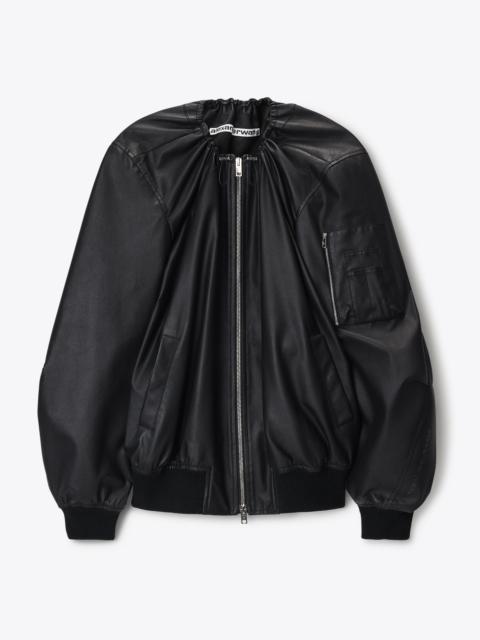 Alexander Wang GATHERED SCOOP NECK BOMBER