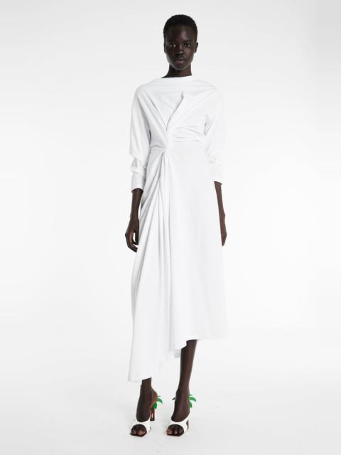 A.W.A.K.E. MODE KNOTTED JERSEY DRESS WHITE