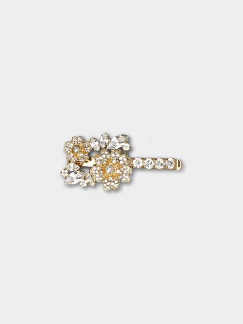 Roger Vivier RV Bouquet Strass Pearl Hair Clip in Metal