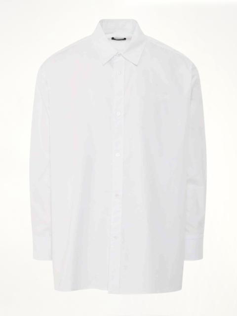 We11done 1506 Logo Print Cotton Shirt in White