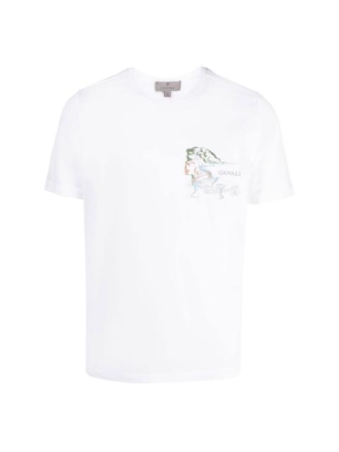 Canali logo-print cotton T-shirt