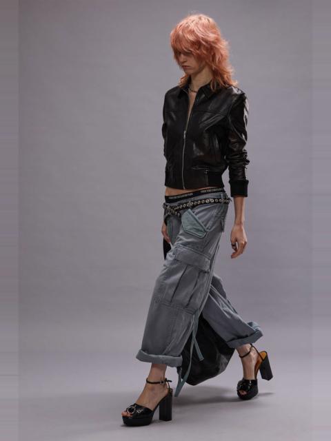 R13 CROPPED CARGO - FADED STEEL BLUE CANVAS