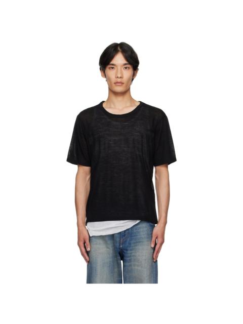 MM6 Maison Margiela Black Semi-Sheer T-shirt