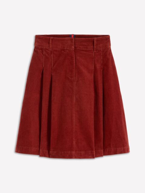 BODEN Pleated Cord Skirt-Fired Brick