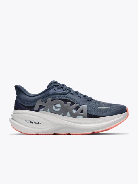 HOKA Women's Clifton PRO Shoes in Faded Navy/Glimmering Blue
