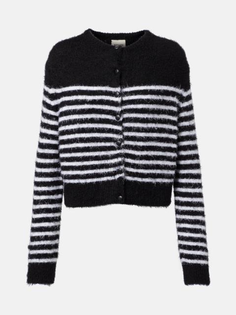 KHAITE Jules striped silk and cashmere cardigan