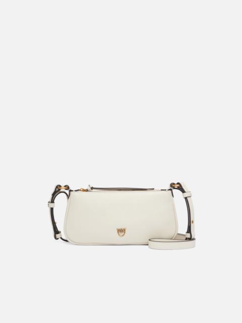 PINKO LEATHER MINI HALF MOON BAGUETTE CROSSBODY BAG