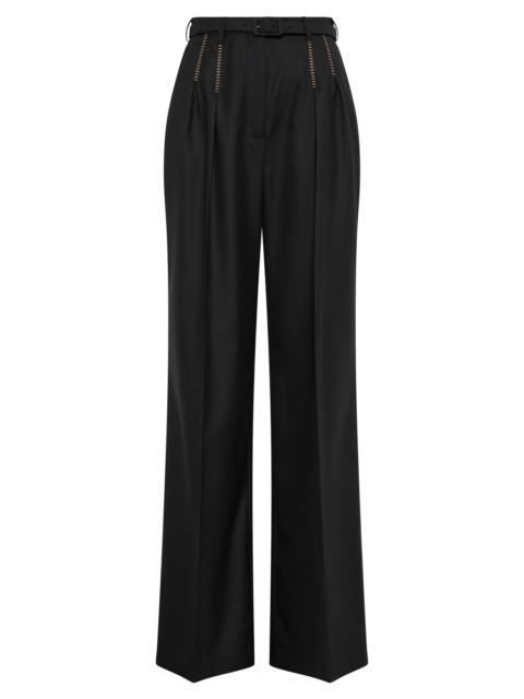 GABRIELA HEARST Vargas Wide-leg Pant in Black & Camel Cashmere