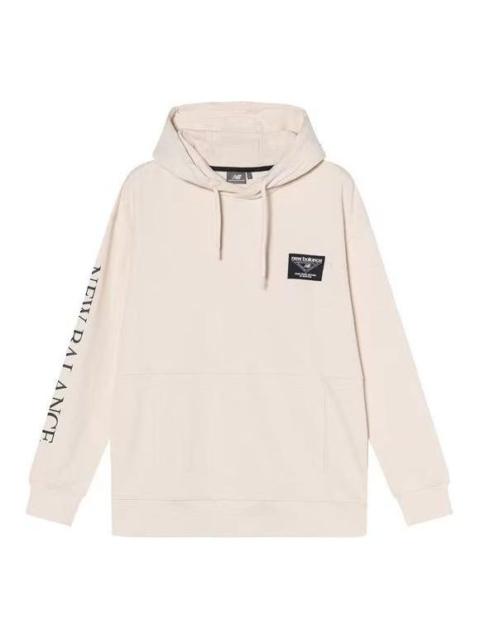 New Balance Casual Letters Print Hoodie 'Cream White' NC943021-CRE