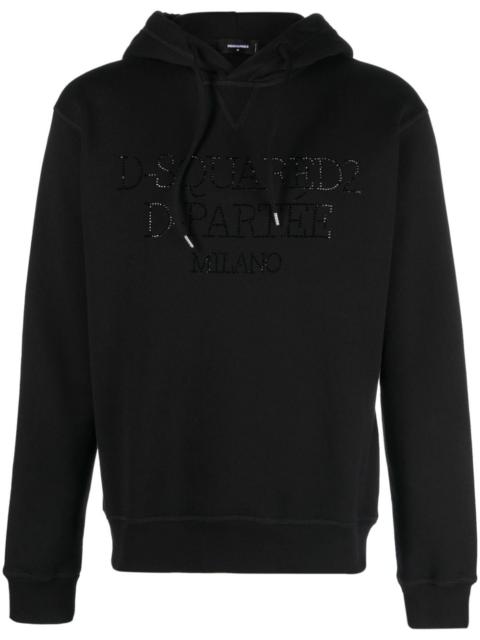 DSQUARED2 rhinestone-embellished cotton hoodie