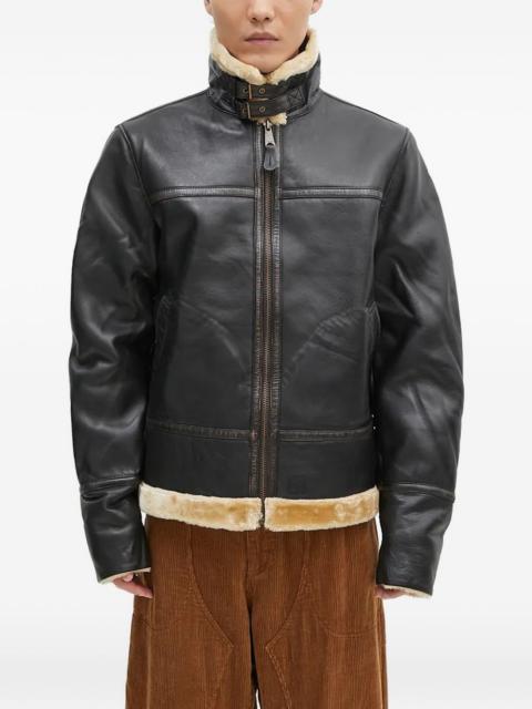 ALPHA INDUSTRIES faux-fur-collar leather jacket