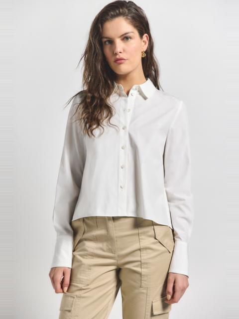 DEREK LAM 10 CROSBY ARIA PLEATED BACK CROPPED SHIRT