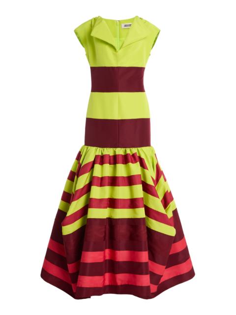 CHRISTOPHER JOHN ROGERS Colorblocked Silk Umbrella Gown multi