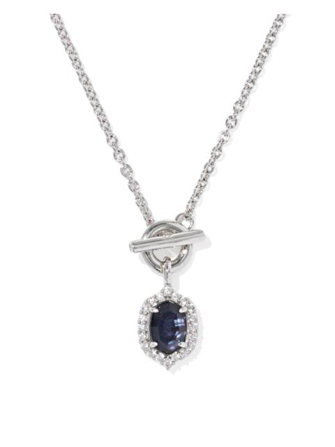 KENDRA SCOTT Daphne Crystal Frame Silver Toggle Necklace