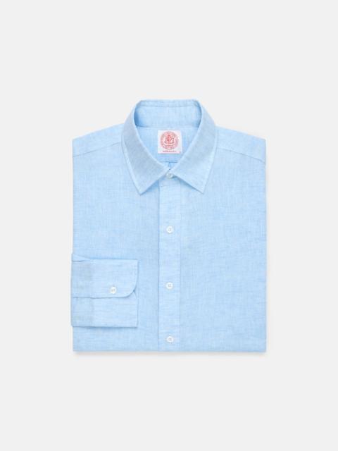 J. PRESS MADE-IN-USA THOMAS MASON LIGHT BLUE SPREAD COLLAR LINEN SHIRT